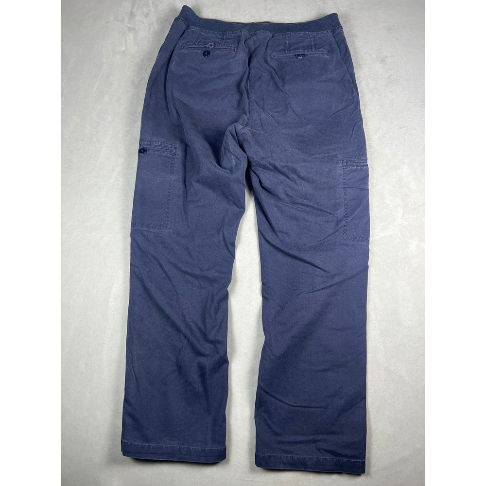 LL Bean Classic Fit Cargo Pants Navy Blue Straight Leg Utility Trousers Women 10